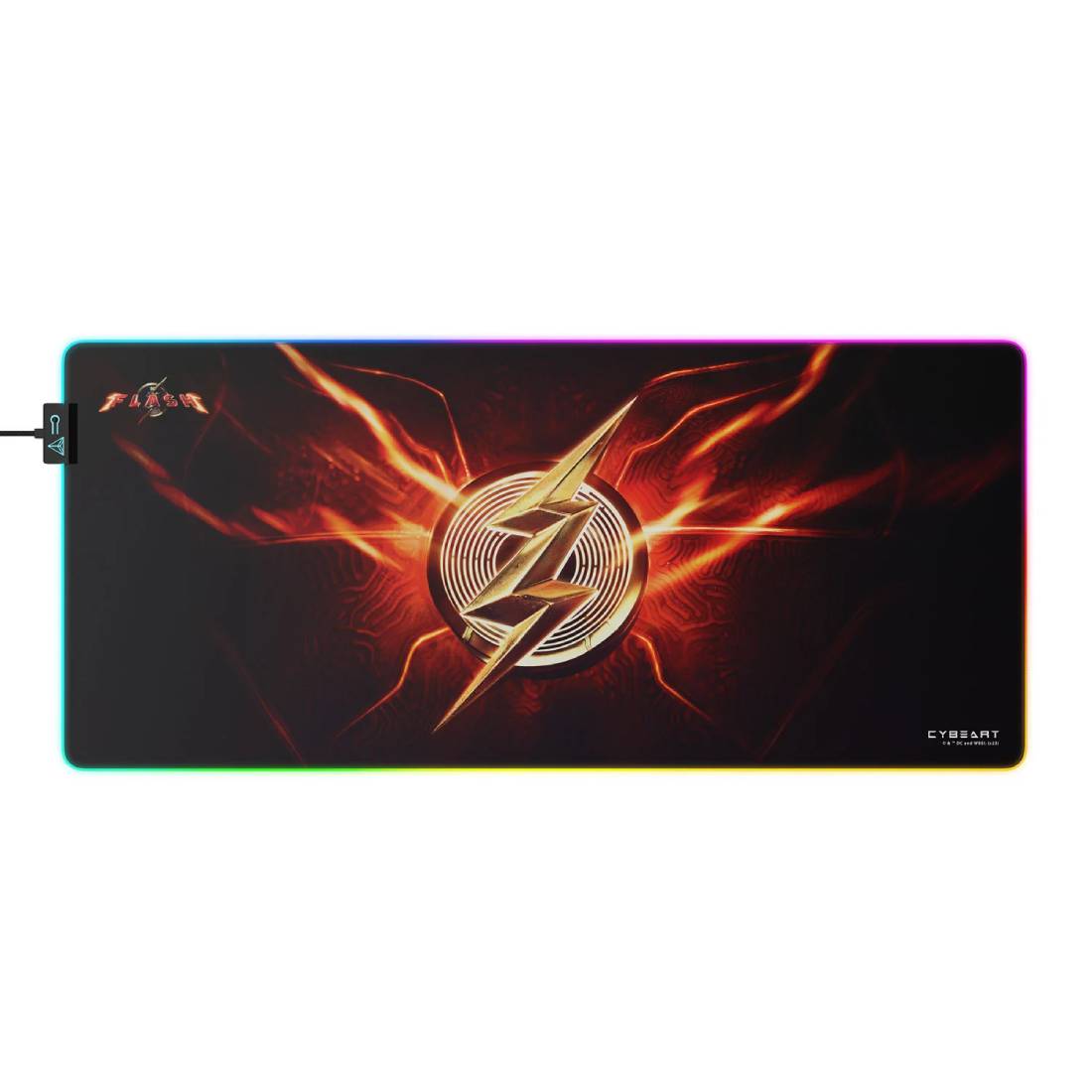 Cybeart Licensed The Flash Aurora RGB XXL Gaming MousePad - The Flash Edition - حصيرة فأرة - Store 974 | ستور ٩٧٤