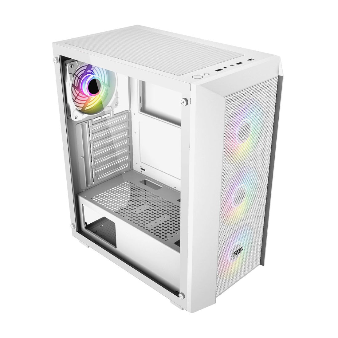 FSP CMT218 ATX Mid Tower Case - White - صندوق - Store 974 | ستور ٩٧٤