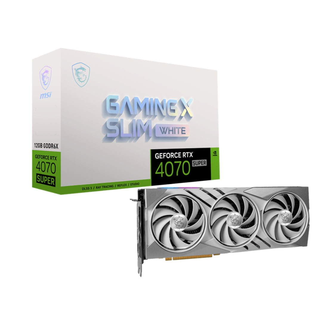 MSI GeForce RTX 4070 Super 12GB GDDR6X Gaming X Slim Graphics Card - White Edition - كرت شاشة - Store 974 | ستور ٩٧٤