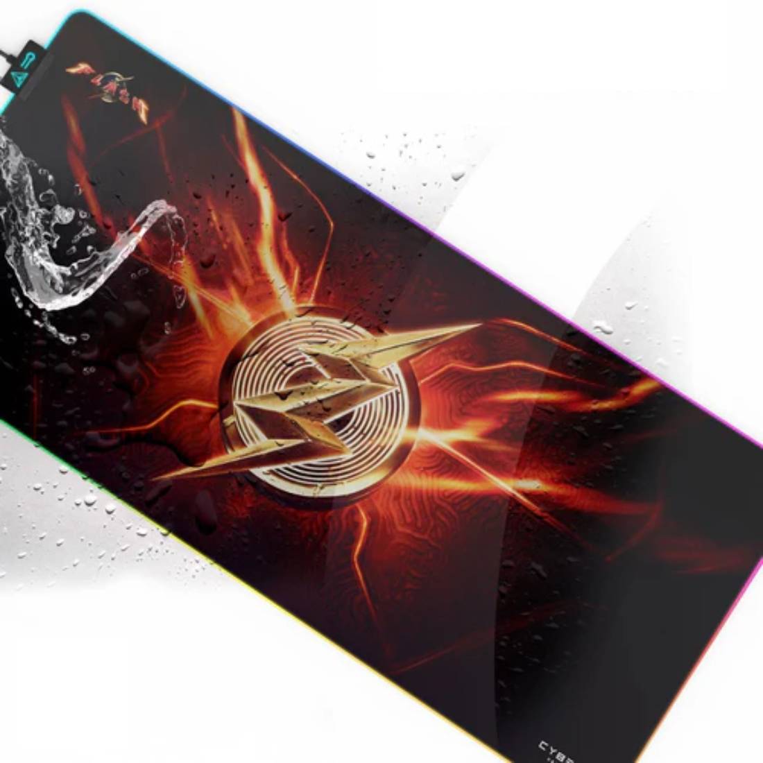 Cybeart Licensed The Flash Aurora RGB XXL Gaming MousePad - The Flash Edition - حصيرة فأرة - Store 974 | ستور ٩٧٤