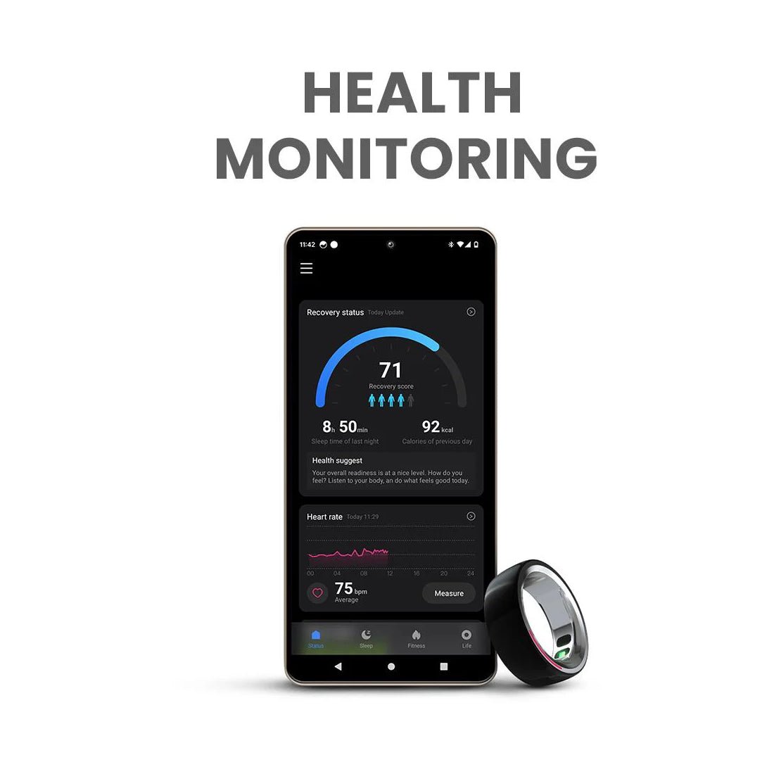 HiFuture FutureRing 65mm Perimeter Smart Ring - Black - خاتم ذكي HiFuture FutureRing 65mm Perimeter Smart Ring - Black - خاتم ذكي