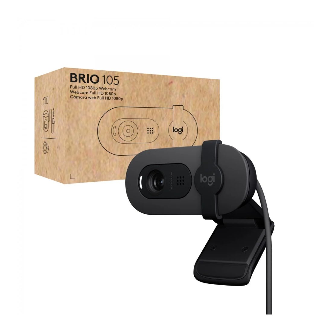 Logitech Brio 105 Full HD 1080P Webcam - Graphite - كاميرا - Store 974 | ستور ٩٧٤