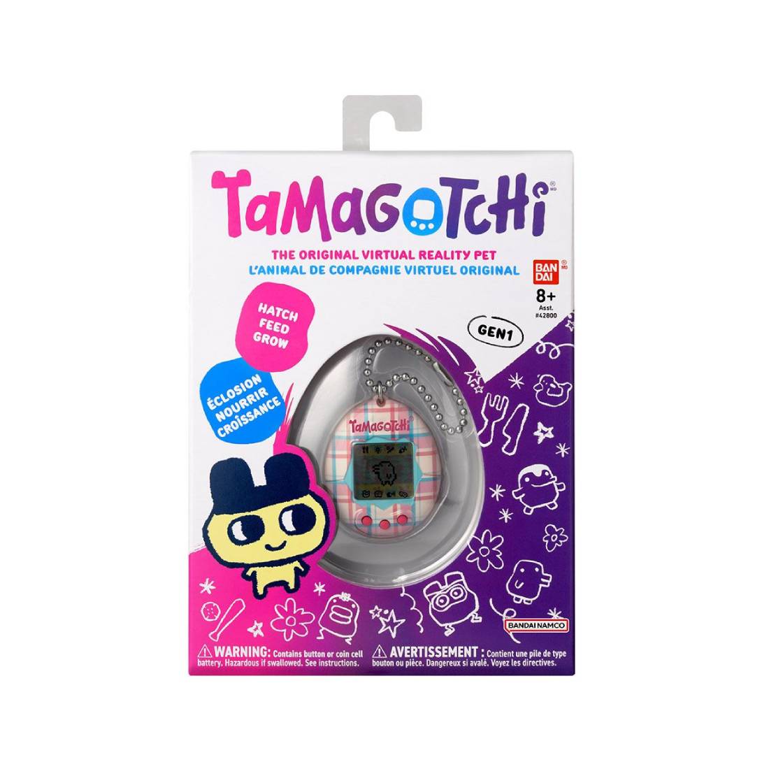 Bandai Original Tamagotchi Plaid Style Virtual Pet - لعبة - Store 974 | ستور ٩٧٤