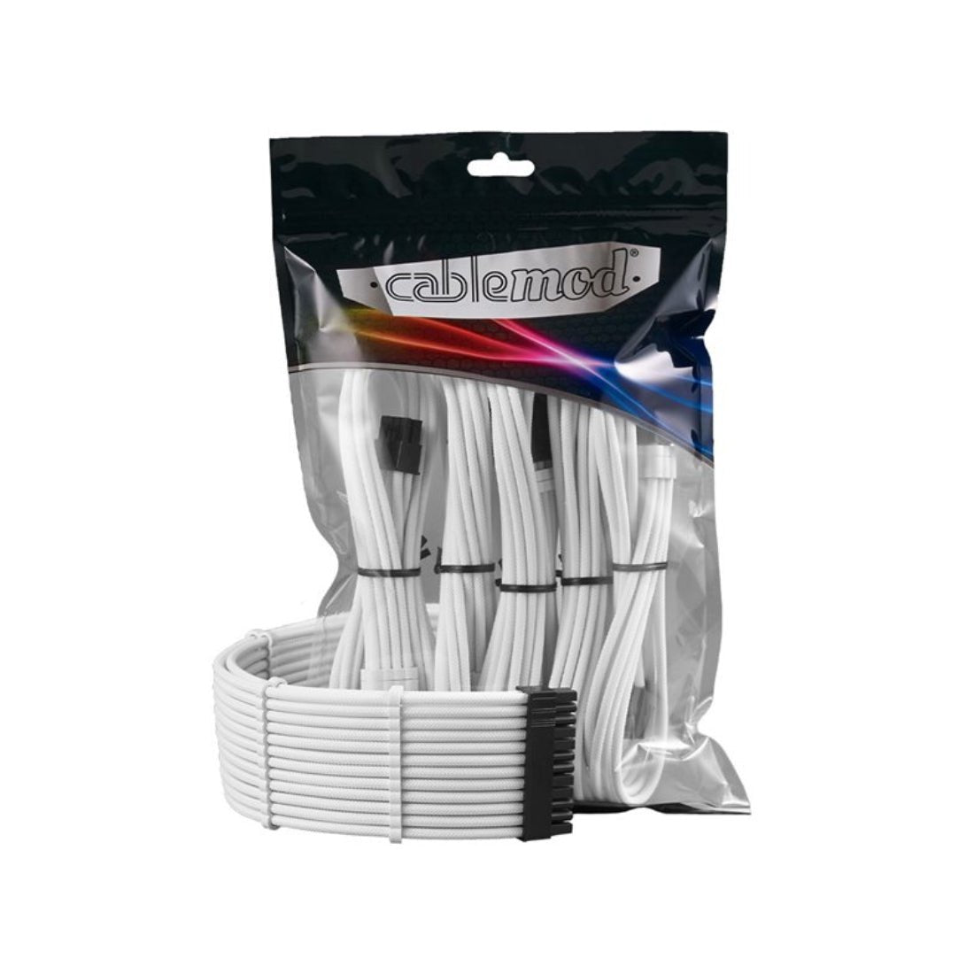 CableMod Pro ModMesh Sleeved 12VHPWR StealthSense Cable Extension Kit (White, 16-pin to Triple 8-pin) - كابل - Store 974 | ستور ٩٧٤