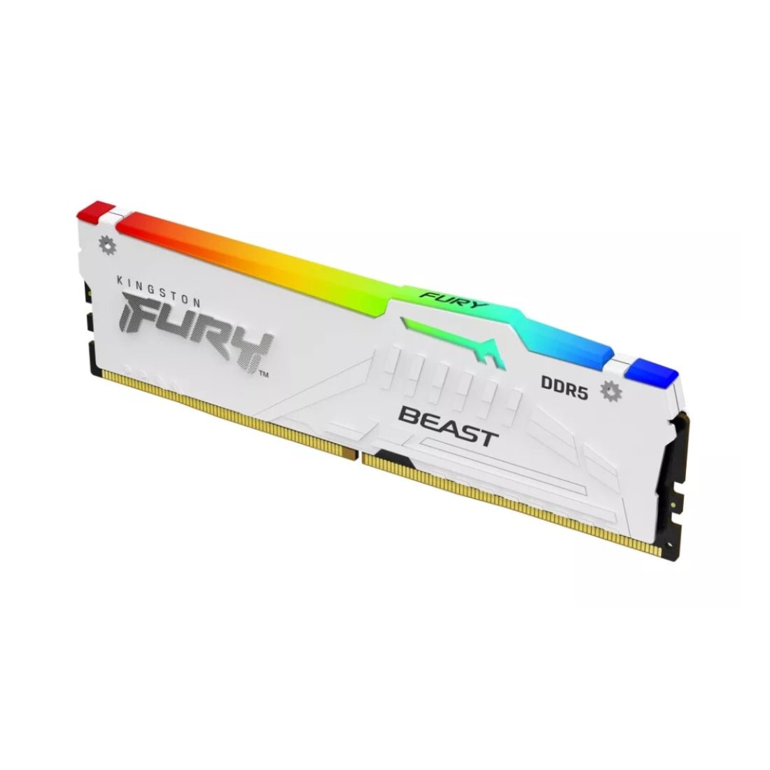 Kingston Technology FURY Beast RGB 16GB CL36 5600Mhz DDR5 Expo RAM - White - ذاكرة عشوائية - Store 974 | ستور ٩٧٤