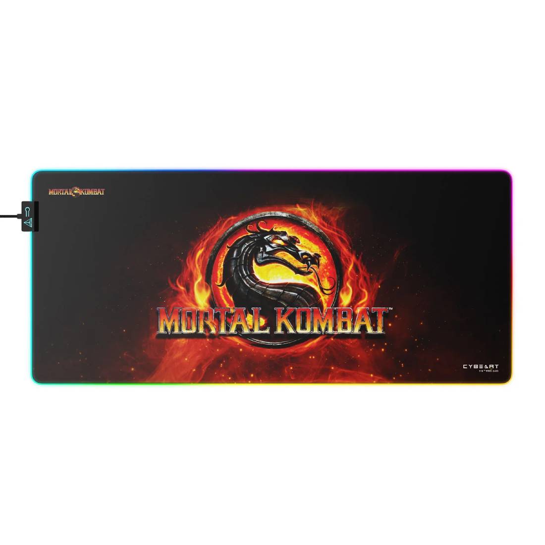 Cybeart Licensed Mortal Kombat RGB Aurora Mousepad XXL Gaming MousePad - Mortal Kombat Edition - حصيرة فأرة - Store 974 | ستور ٩٧٤