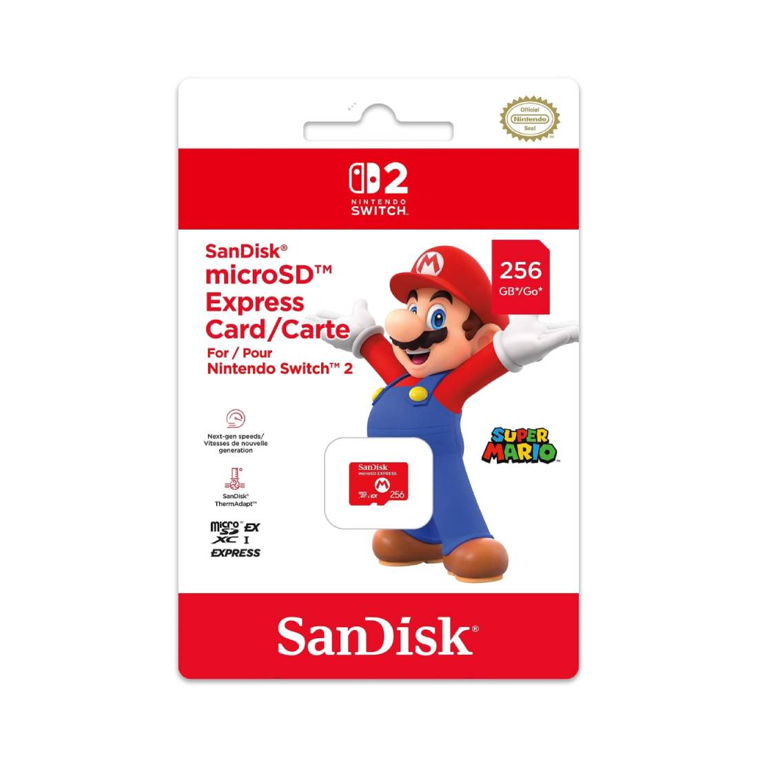 Nintendo Switch 2 SanDisk MicroSD Express Card 256GB - مساحة تخزين - Store 974 Electronics WLL  | ستور٩٧٤ للالكترونيات ذ.م.م