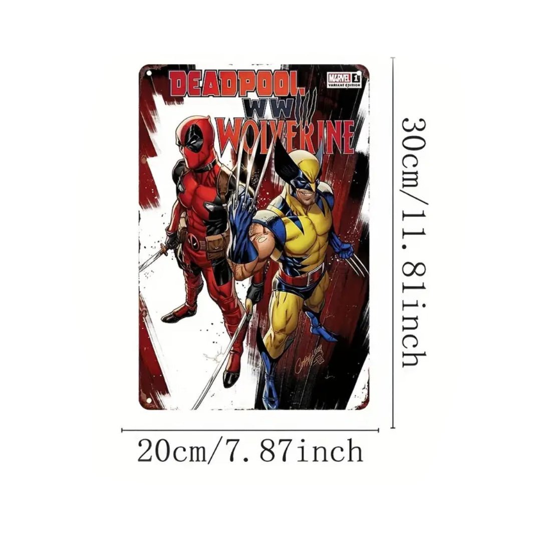 Marvel Deadpool vs Wolverine Aluminum Sign (20x1x30cm) - ملصق - Store 974 | ستور ٩٧٤