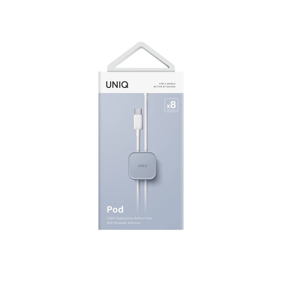 Uniq Pod Adhesive Cable Organizers 8-in-1 Pack - Arctic Blue - اكسسوار - Store 974 | ستور ٩٧٤