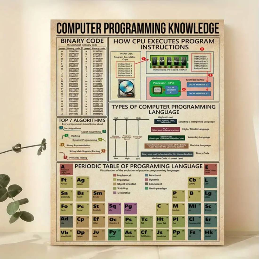 Computer Programing Knowledge Wall Art Poster (50x70cm) - 1 Piece - ملصق Computer Programing Knowledge Wall Art Poster (50x70cm) - 1 Piece - ملصق