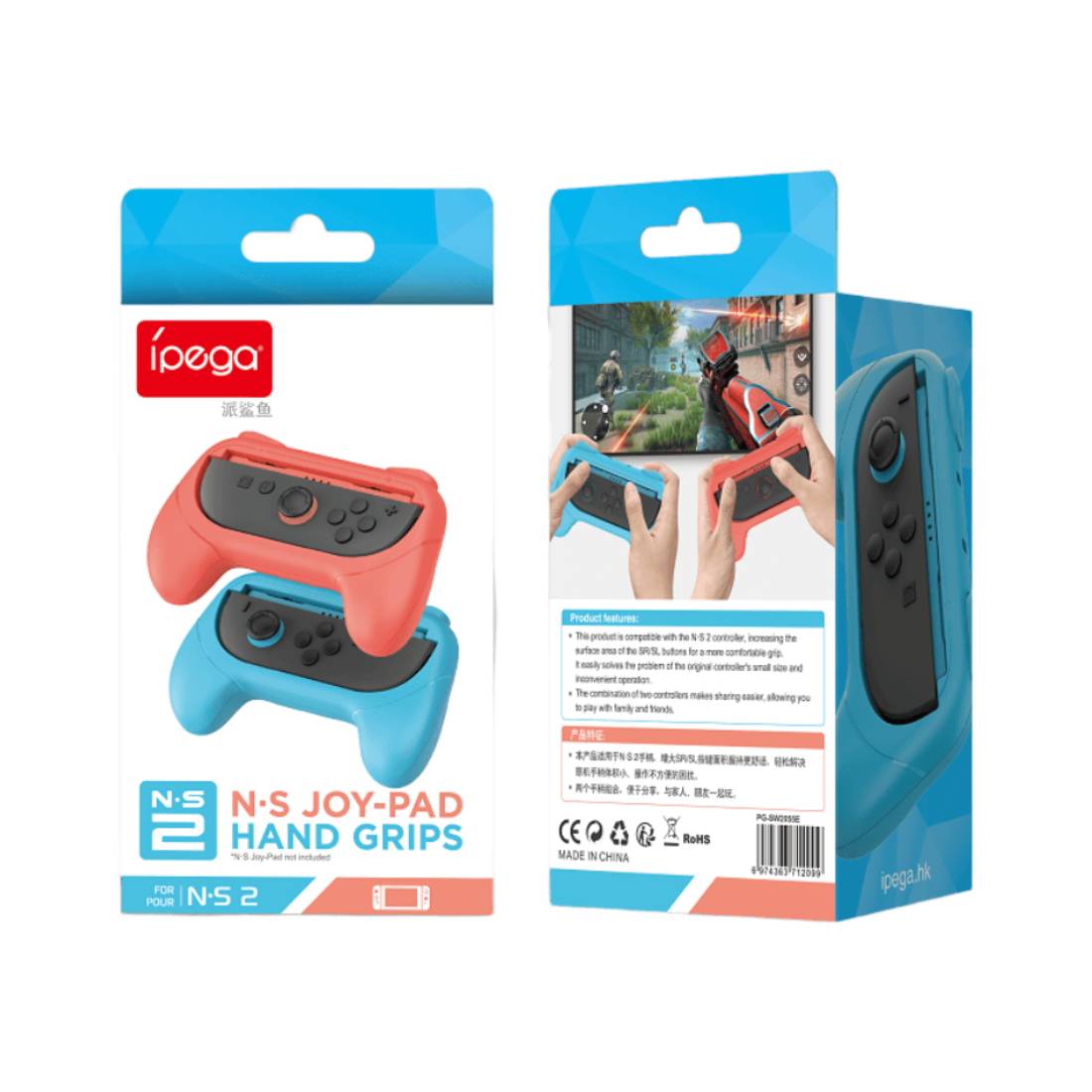 Nintendo Switch 1/2 Joy - Cons Package Includes 2pcs Game Grips + 2pcs Adaptor - أكسسوارات - Store974 Electronics WLL | ستور٩٧٤ للالكترونيات ذ.م.م