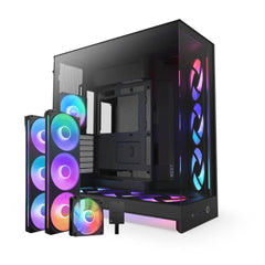 NZXT H9 Flow RGB Fans & Control Hub (2025) Dual-Chamber Mid Tower Case - Black - صندوق