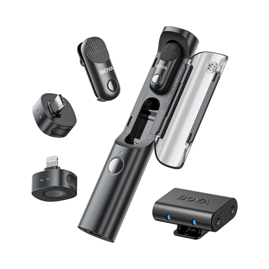 Boya: Magic-02 Mini Wireless Microphone - ميكروفون - Store 974 Electronics WLL  | ستور٩٧٤ للالكترونيات ذ.م.م