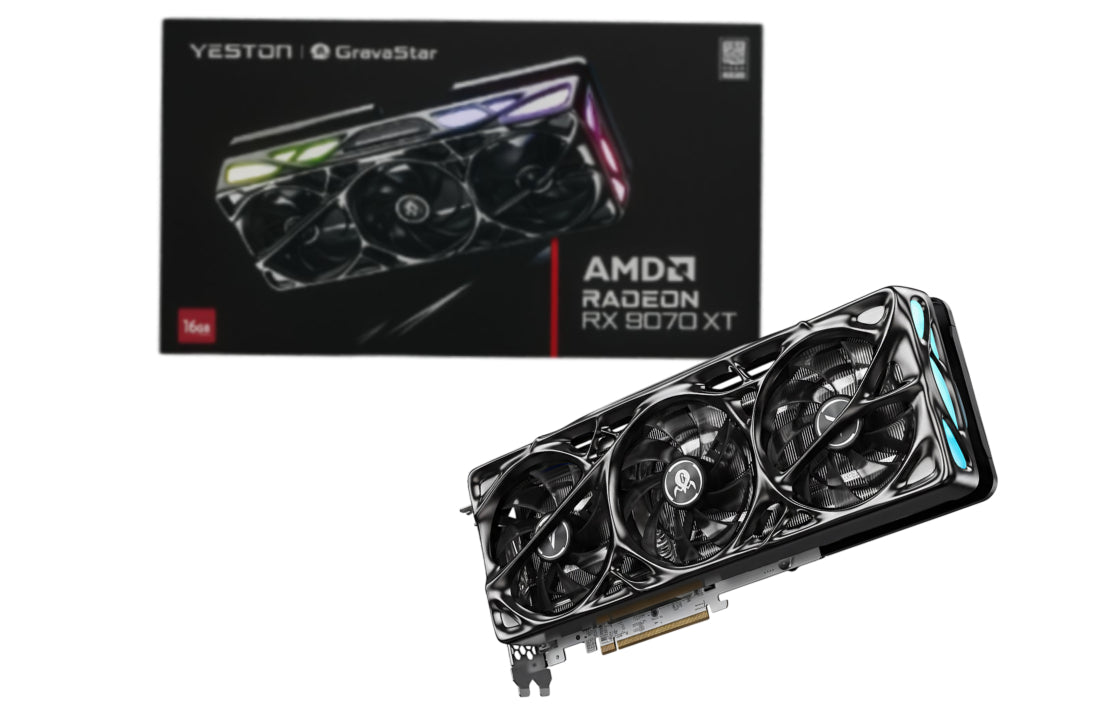 Yeston x GravaStar AMD RADEON RX 9070 XT 16G GDDR6 Mercury Nova OC Graphics Card - كرت شاشة