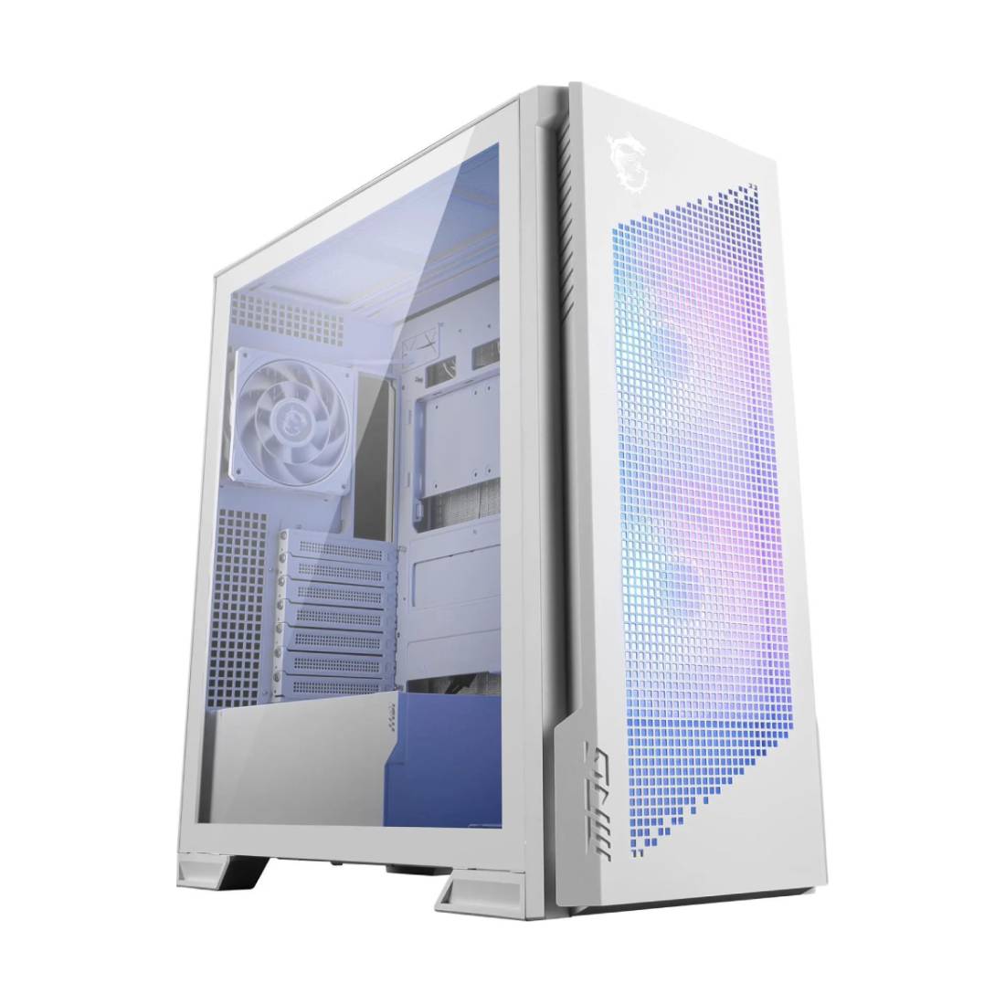 MSI MPG Velox 300R Airflow PZ ATX Tempered Glass Mid Tower Case - White - صندوق