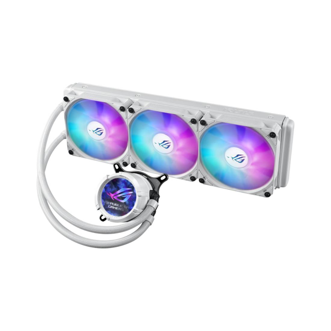 Asus ROG Strix LC III 360mm ARGB LCD Liquid Cooler - White - مبرد Asus ROG Strix LC III 360mm ARGB LCD Liquid Cooler - White - مبرد
