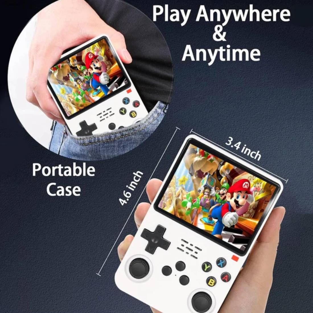 R36S Retro Handheld Video Game Console - White - جهاز ألعاب R36S Retro Handheld Video Game Console - White - جهاز ألعاب