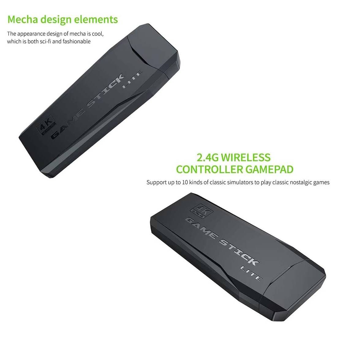 M8 4K Retro Game Stick - Handheld Console - Black - جهاز ألعاب M8 4K Retro Game Stick - Handheld Console - Black - جهاز ألعاب