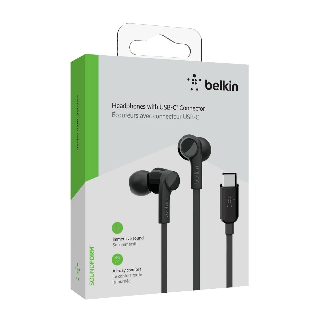 Belkin Rockstar USB - C Headphones - Black - سماعات - Store 974 | ستور ٩٧٤