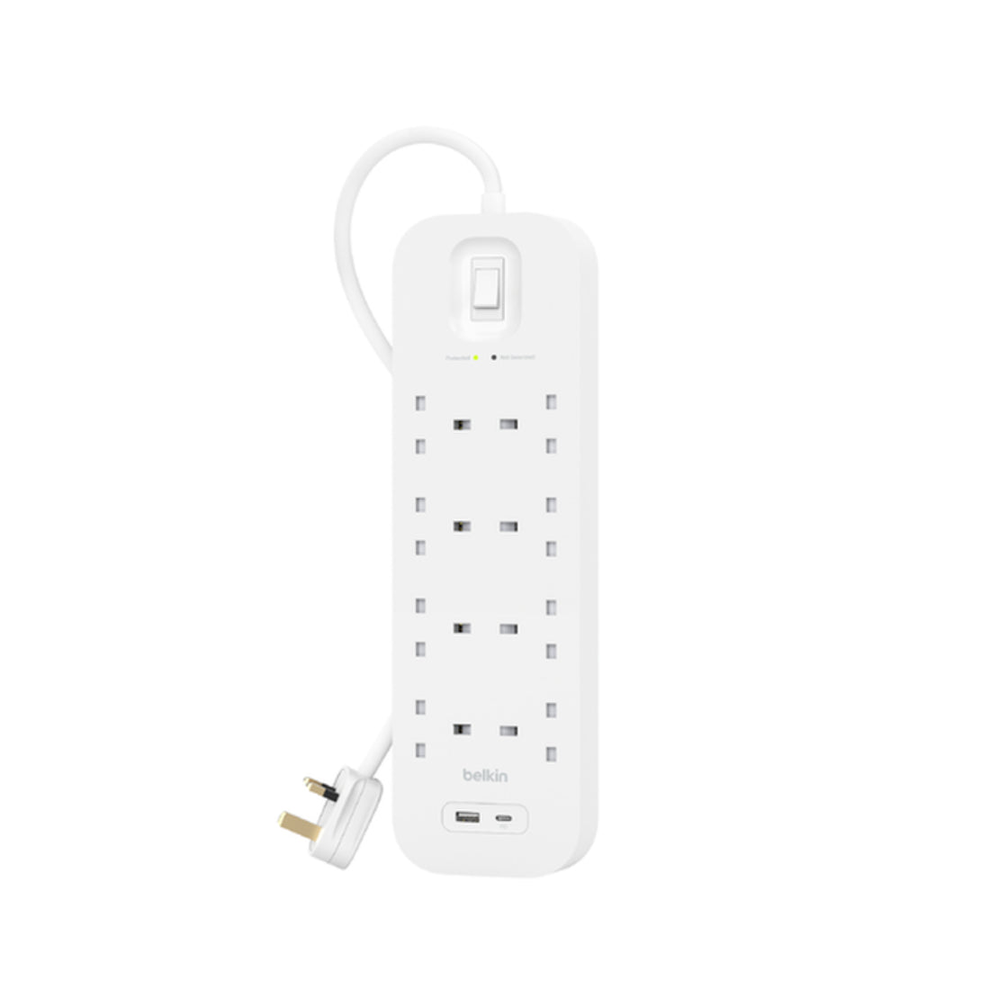حامي Belkin Surge 8W 18W Outlet USB -C ومنافذ USB -A - 2M - كAbl حامي Belkin Surge 8W 18W Outlet USB -C ومنافذ USB -A - 2M - كAbl