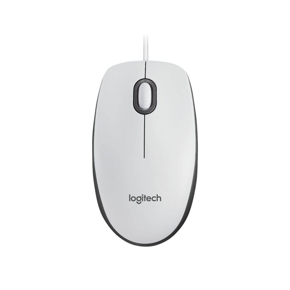 Logitech M100 Corded Wired Mouse - White - فأرة - Store 974 | ستور ٩٧٤