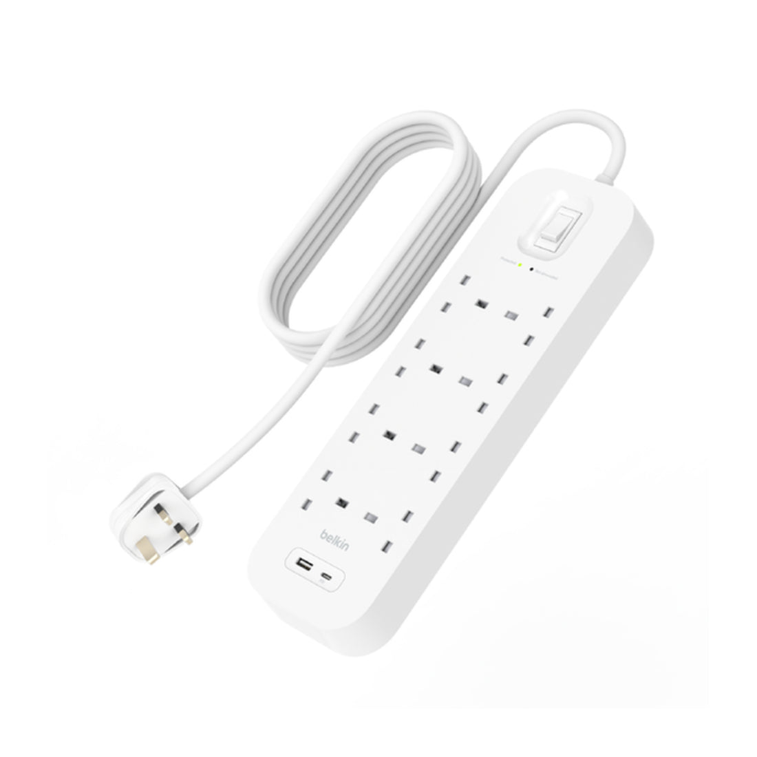 حامي Belkin Surge 8W 18W Outlet USB -C ومنافذ USB -A - 2M - كAbl حامي Belkin Surge 8W 18W Outlet USB -C ومنافذ USB -A - 2M - كAbl