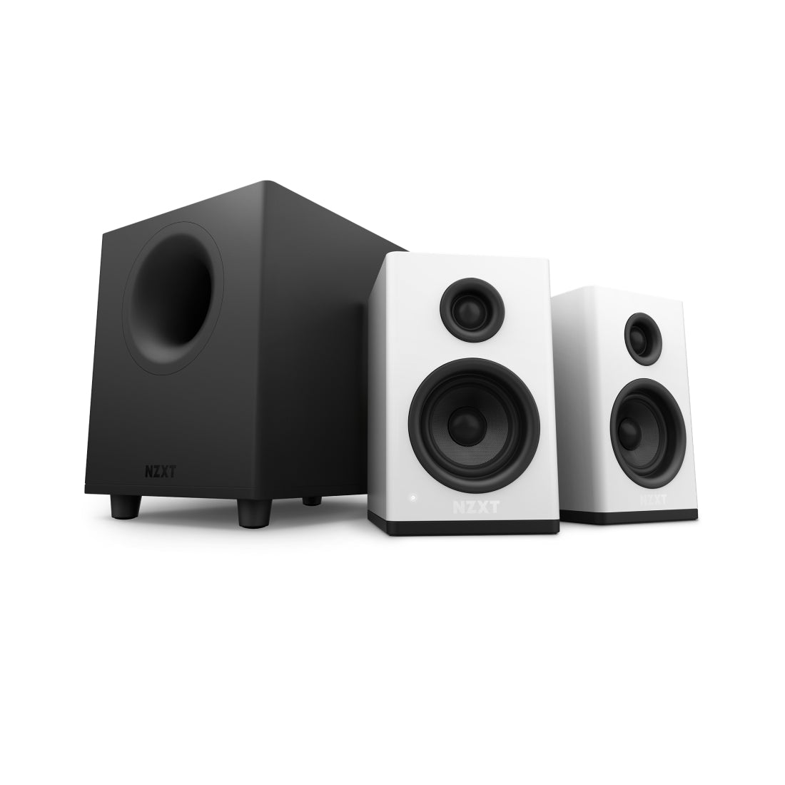 NZXT Relay Subwoofer & Relay Speakers - White - مكبرات صوت