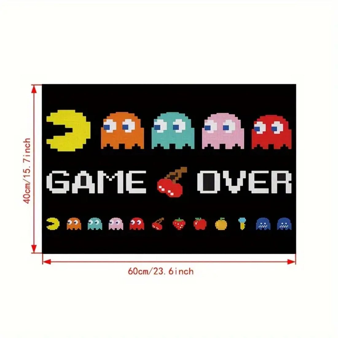 Game Room Game Over Wall Art Poster (40x1x60cm) - 1 Piece - ملصق - Store 974 | ستور ٩٧٤