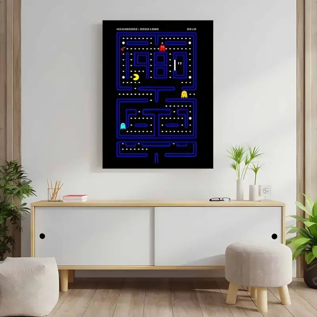 Pac-Man Canvas Art Print Poster (30x1x40cm) - ملصق Pac-Man Canvas Art Print Poster (30x1x40cm) - ملصق