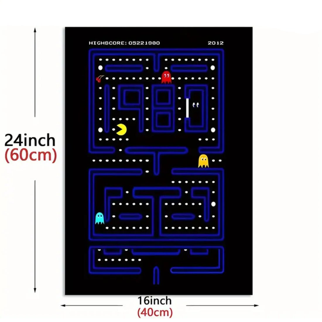 Pac-Man Canvas Art Print Poster (30x1x40cm) - ملصق Pac-Man Canvas Art Print Poster (30x1x40cm) - ملصق