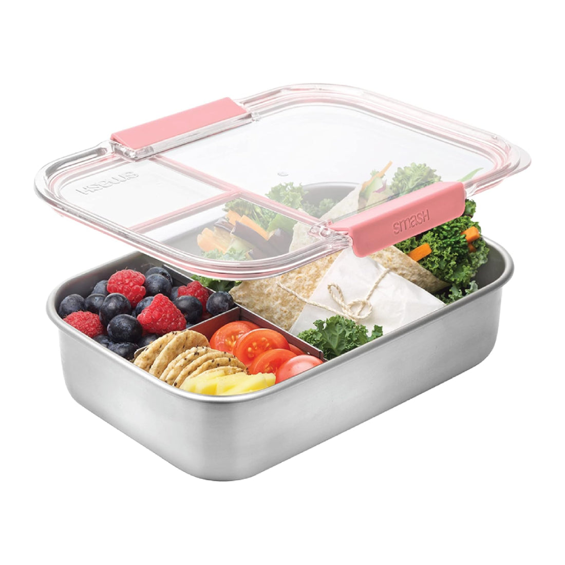 Smash Bento 3 Comp 1300Ml - Blush - علبة غداء Smash Bento 3 Comp 1300Ml - Blush - علبة غداء
