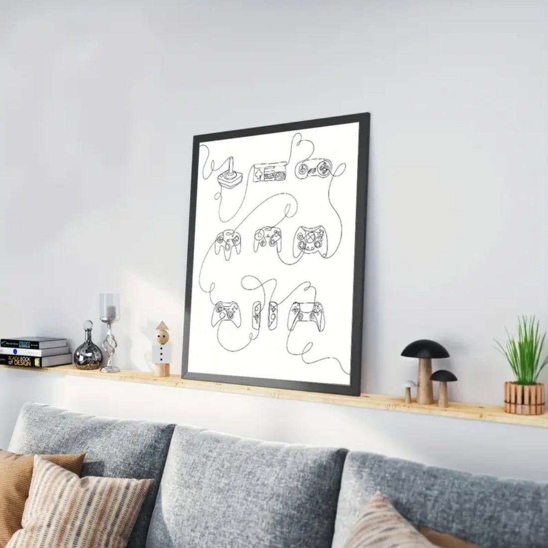 Retro Gaming Controller Line Art Poster Poster - (40x1x60cm) - ملصق - Store 974 | ستور ٩٧٤