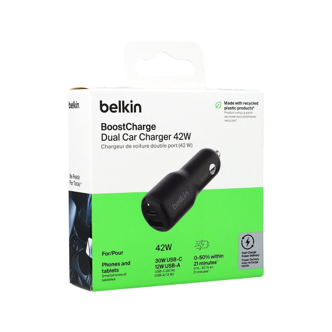 BELKIN BOOSTCHARGE 42W USB -C وشاحن USB -A -أسود -ال BELKIN BOOSTCHARGE 42W USB -C وشاحن USB -A -أسود -ال