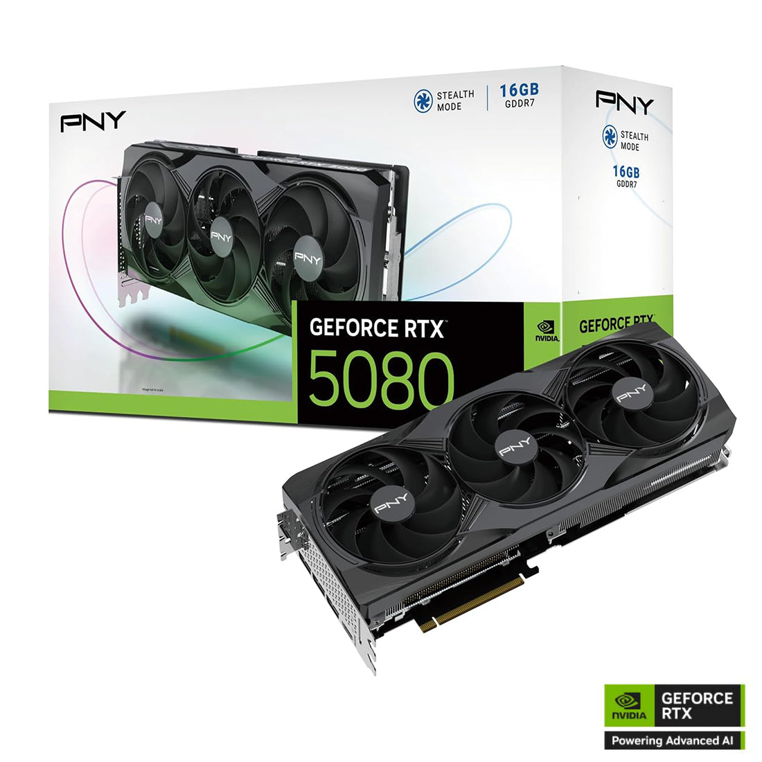 PNY GeForce RTX™ 5080 16GB  Triple Fan - كرت شاشة - Store 974 Electronics WLL  | ستور٩٧٤ للالكترونيات ذ.م.م