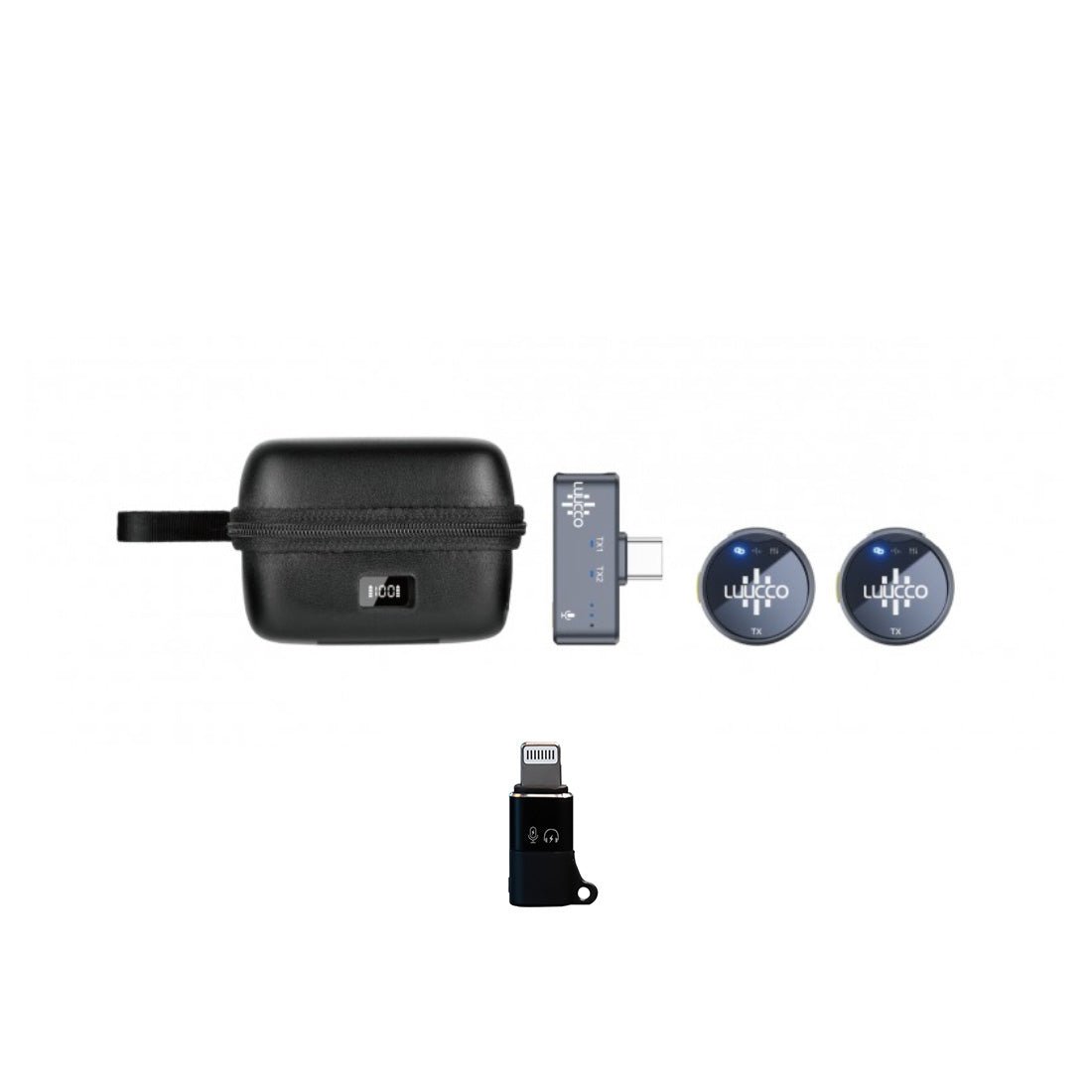 Luucco Airwave K2 USB - C Wireless Lavalier Microphone + Lightning Adapter - مكروفون - Store 974 | ستور ٩٧٤