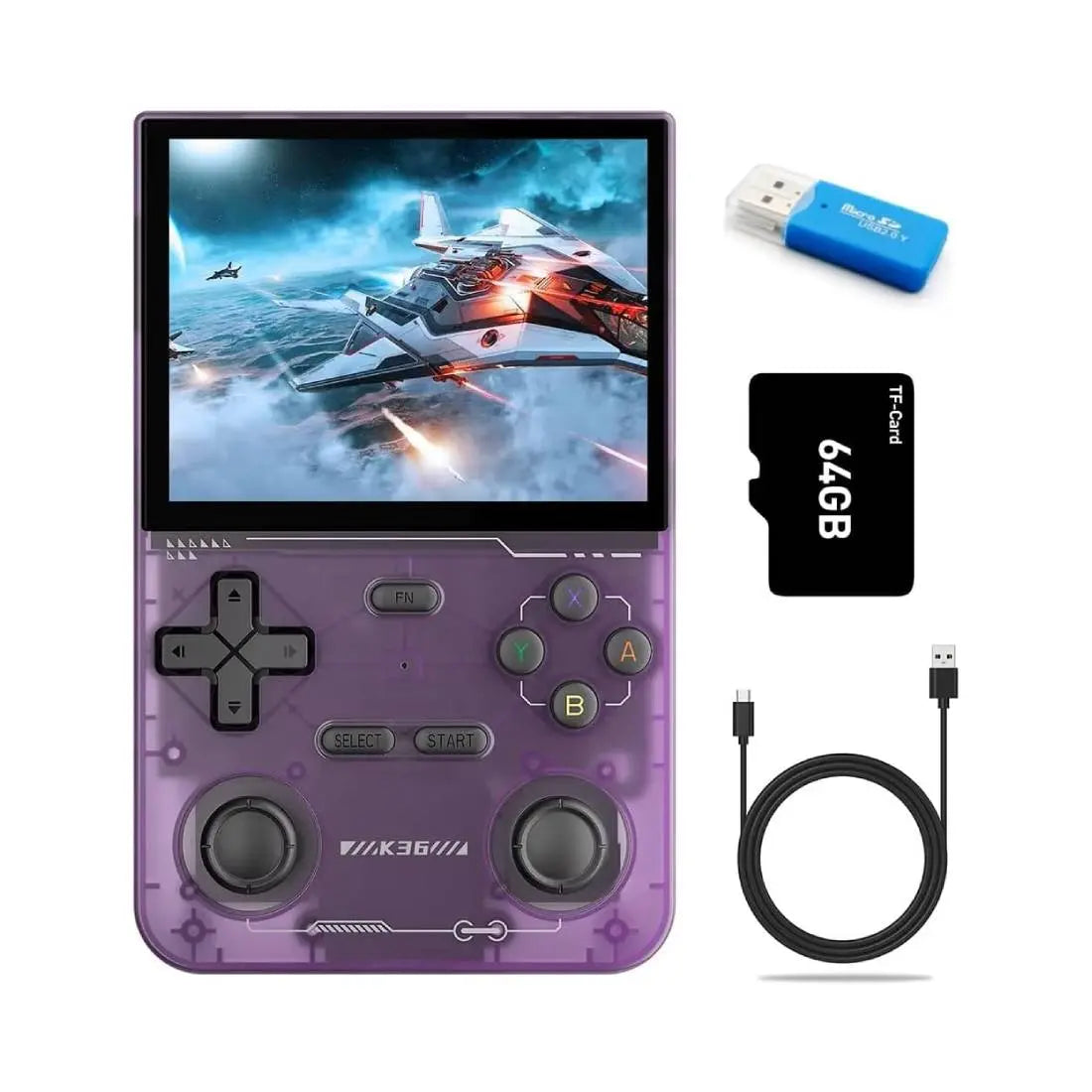 Portable Retro K36 64G Game Console - Purple - جهاز ألعاب Portable Retro K36 64G Game Console - Purple - جهاز ألعاب
