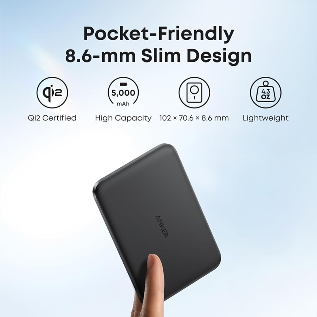 Anker Nano 5000 mAh Power Bank with MagSafe - Black - مزود طاقة