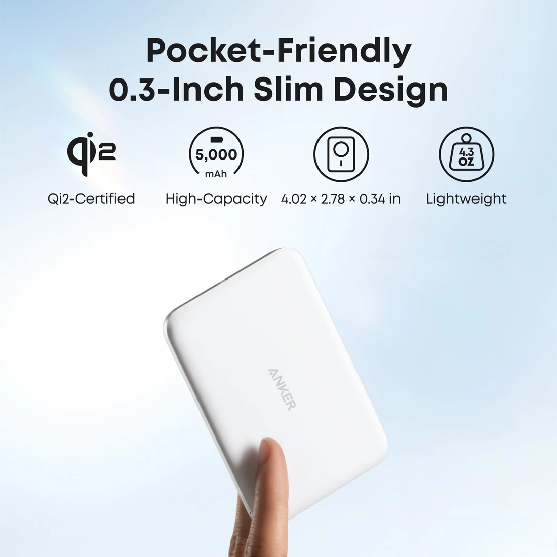 Anker Nano 5000 mAh Power Bank with MagSafe - White - مزود طاقة