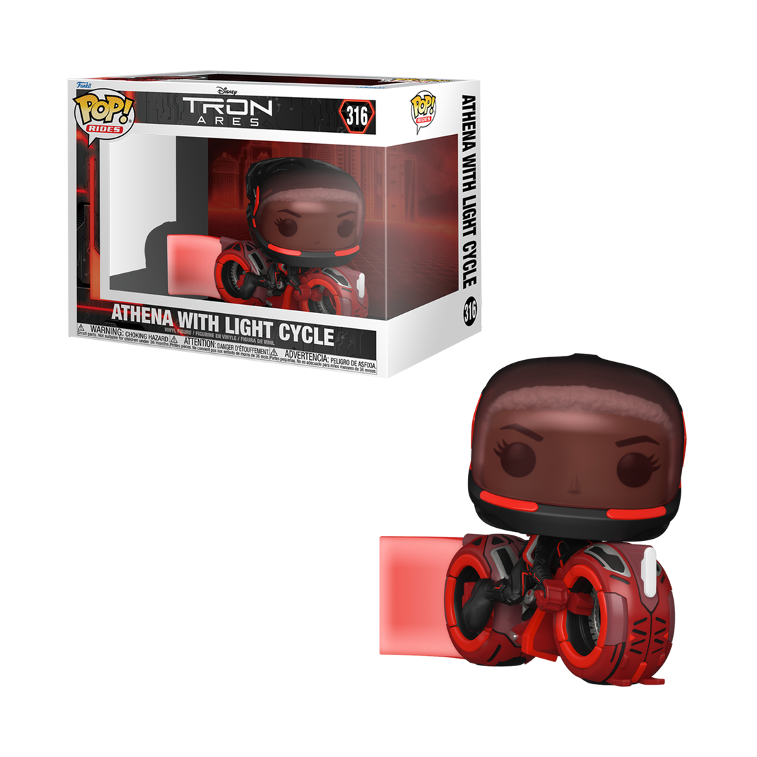 Pop Ride! Movies: Tron: Ares - Athena with Light Cycle #316 - مجسم