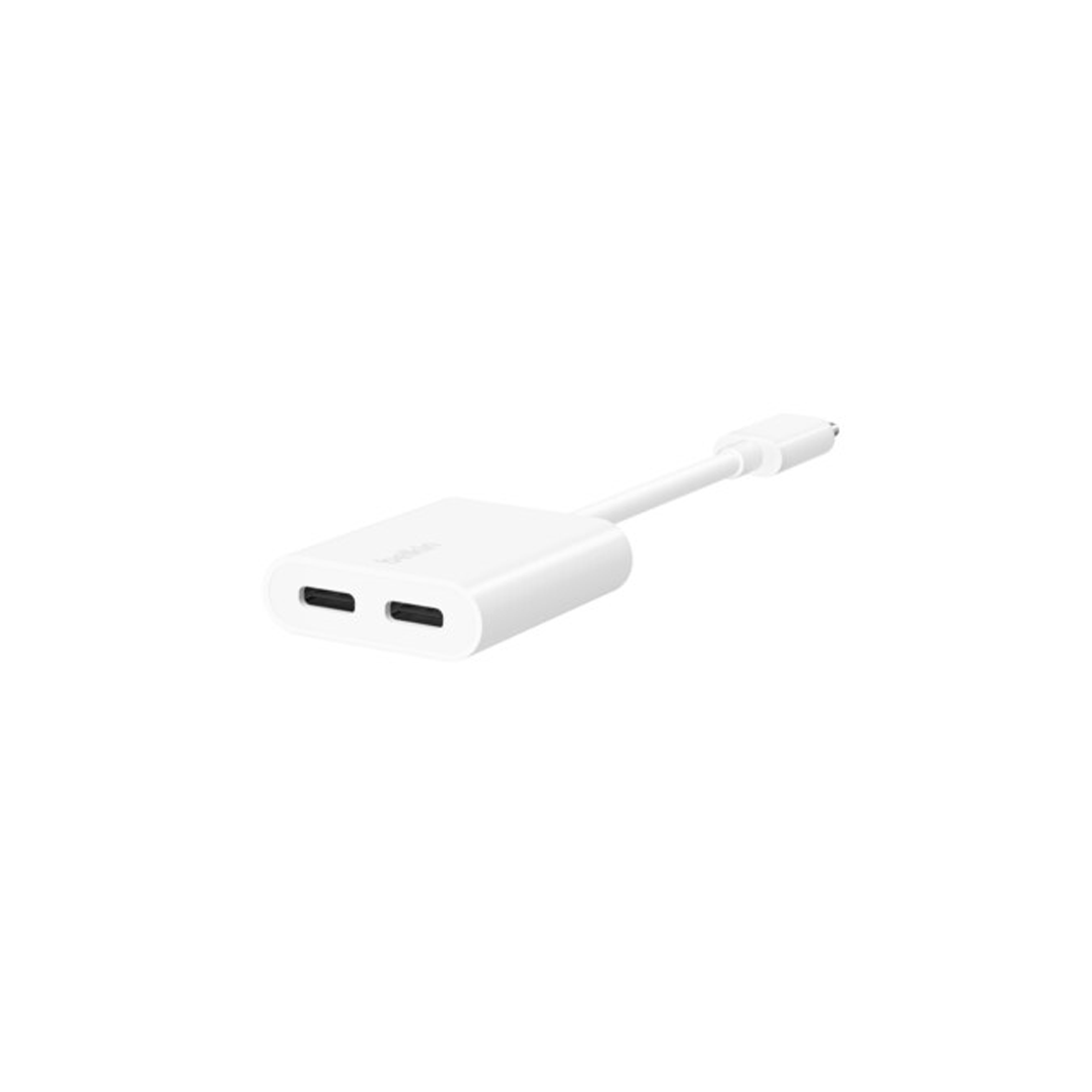 Belkin Usb-c Audio + Usb-c Charge Rockstar Adapter - White - موزع Belkin Usb-c Audio + Usb-c Charge Rockstar Adapter - White - موزع