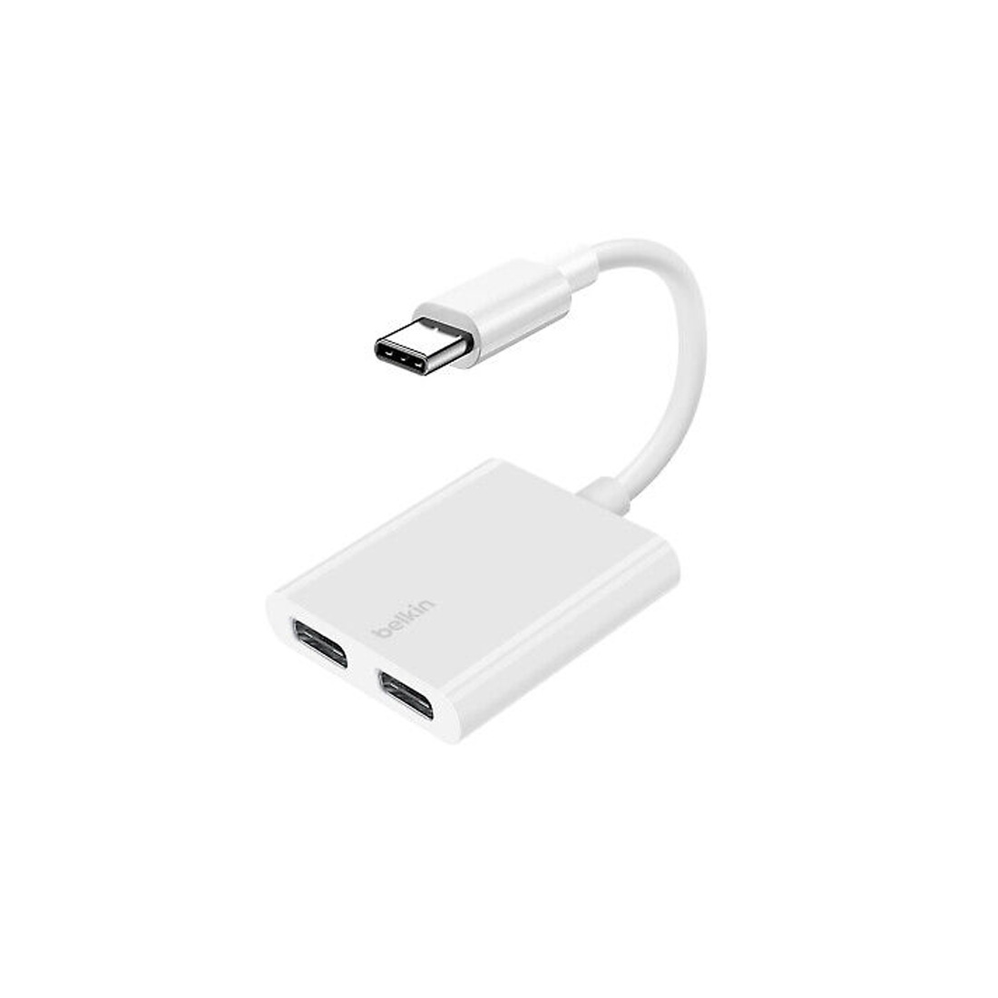 Belkin Usb-c Audio + Usb-c Charge Rockstar Adapter - White - موزع Belkin Usb-c Audio + Usb-c Charge Rockstar Adapter - White - موزع