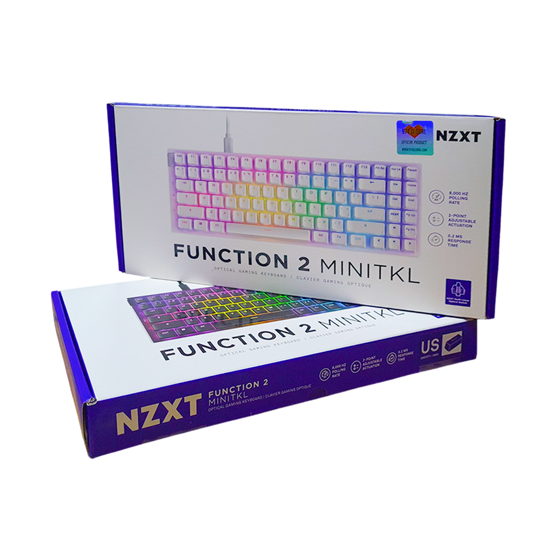 NZXT Function 2 MiniTKL RGB Bundle Pack- Matte Black & White - لوحة مفاتيح