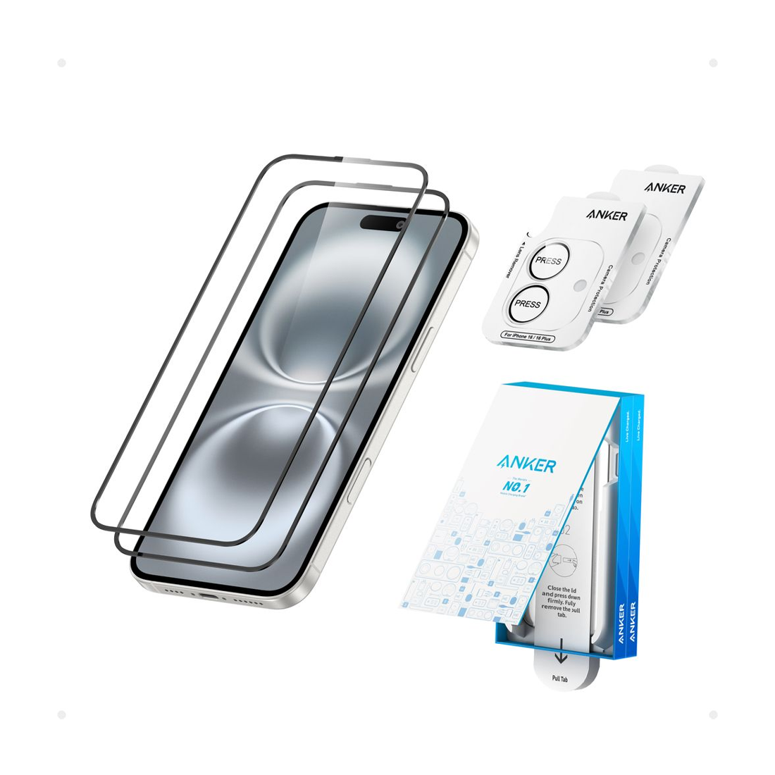 Anker Easy Fit Screen Protector Kit – Clear C – ملحقات Anker Easy Fit Screen Protector Kit – Clear C – ملحقات