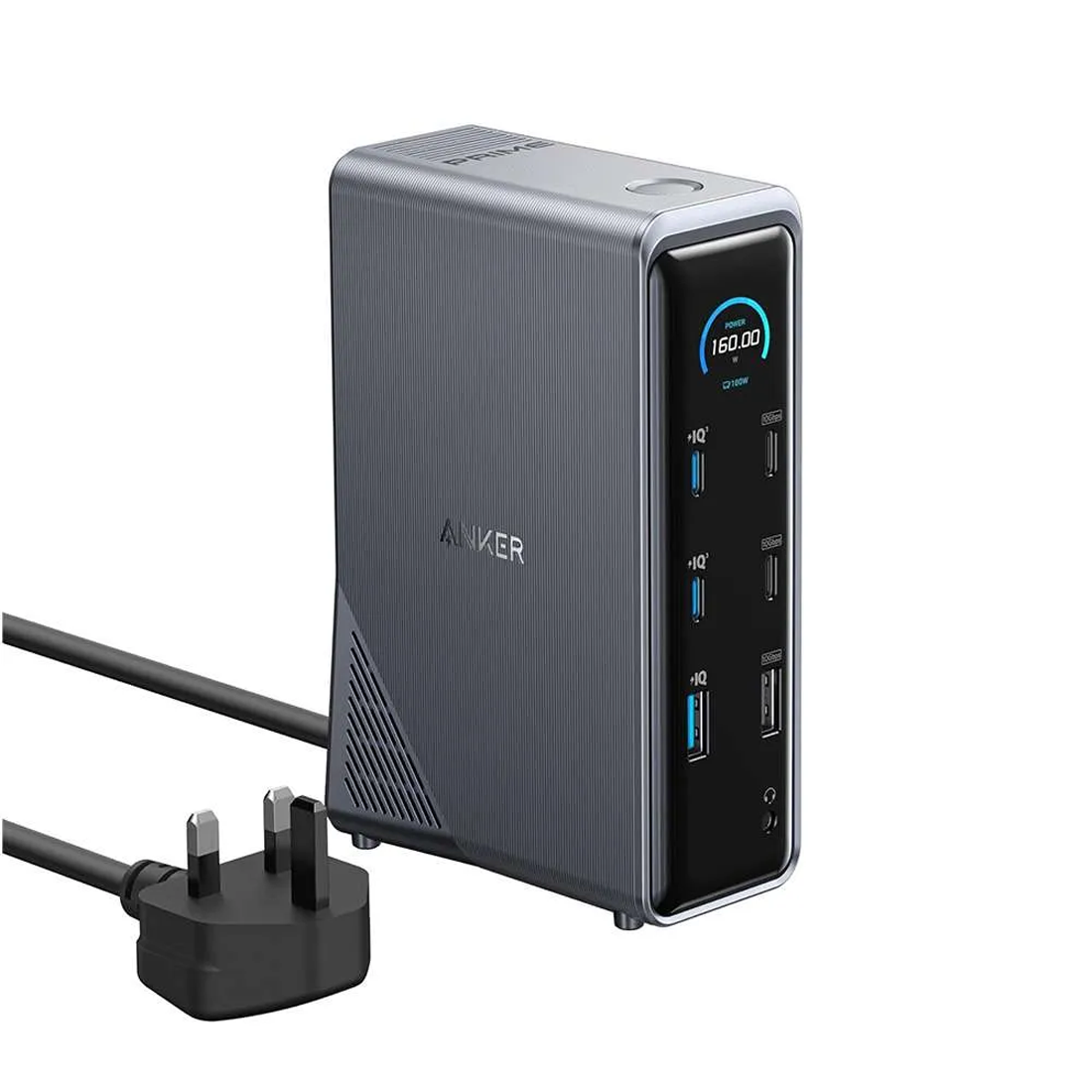Anker Prime Charging Docking Station (14-in-1, Dual Display, 160W) – Gray – ملحقات Anker Prime Charging Docking Station (14-in-1, Dual Display, 160W) – Gray – ملحقات