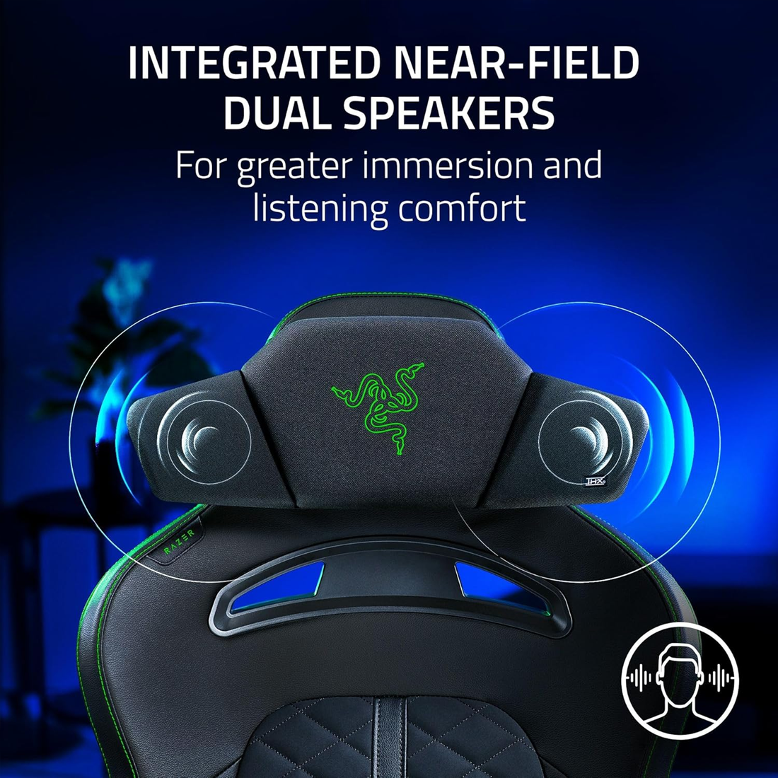 Razer Clio THX Wireless Speaker Head Cushion Black - مكبر صوت Razer Clio THX Wireless Speaker Head Cushion Black - مكبر صوت