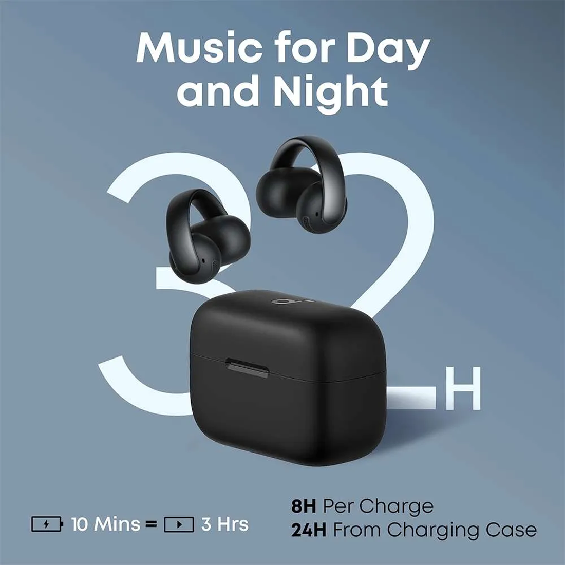 Anker Soundcore AeroClip – Black – سماعات - Store 974 Electronics WLL  | ستور٩٧٤ للالكترونيات ذ.م.م