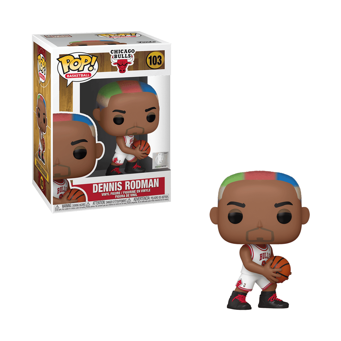 Funko Pop! Basketball: NBA Legends - Dennis Rodman (Bulls Home) #103 - مجسم - Store 974 Electronics WLL  | ستور٩٧٤ للالكترونيات ذ.م.م