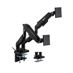 Epic Gamers Elite Dual Gas Spring RGB Monitor Arm - Black - حامل شاشة