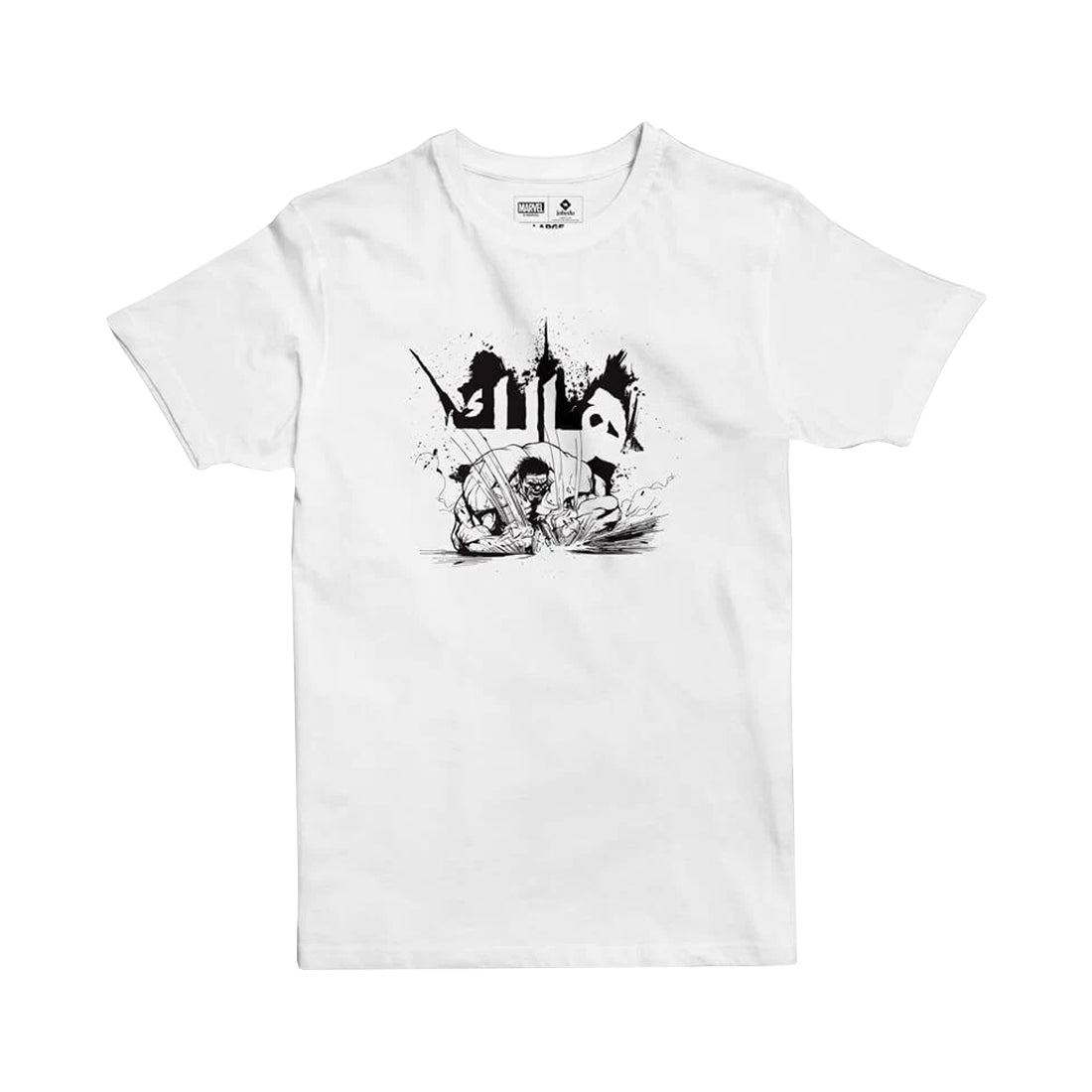 Jobedu Hulk Arabic Vintage Logo Men's T-shirt - White - تي-شيرت - Store 974 | ستور ٩٧٤