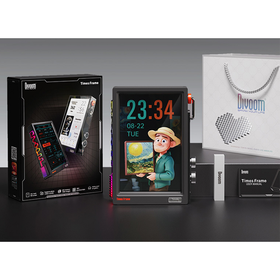 Divoom Times Frame Black - شاشة رقمية Divoom Times Frame Black - شاشة رقمية